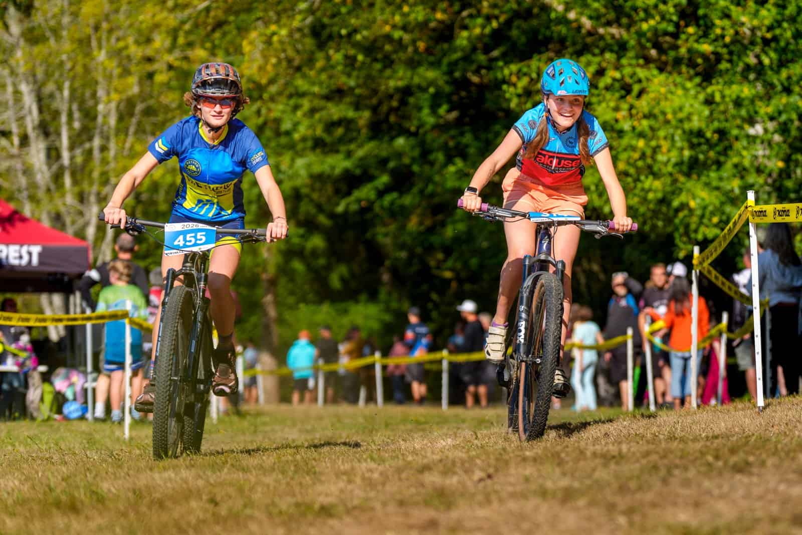 Two riders racing off the start at the Key Pen Pursuit, 2026